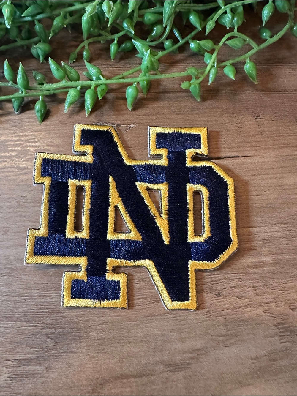 New University of Notre Dame ND Navy Iron Sew On Embroidered Patch 3"